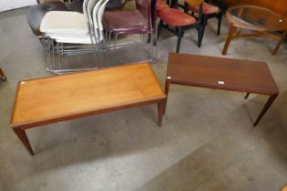 A teak coffee table and an afromosia coffee table