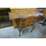 A small Queen Anne style walnut chest of drawers