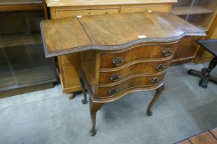 A small Queen Anne style walnut chest of drawers