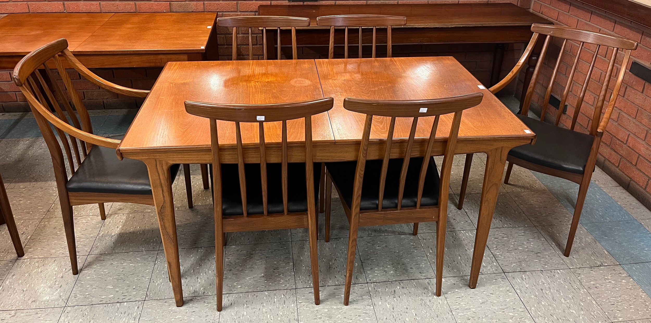 A Younger teak extending dining table and six chairs - Image 2 of 2