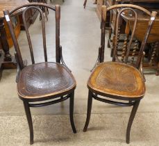 A pair of early 20th Century beech bentwood chairs