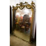 A large Victorian gilt gesso framed mirror