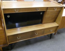 A G-Plan Librenza tola wood and black highboard