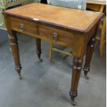 An Edwardinan leather top mahogany side table