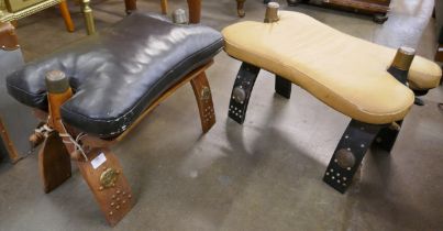 A pair of camel stools/saddles