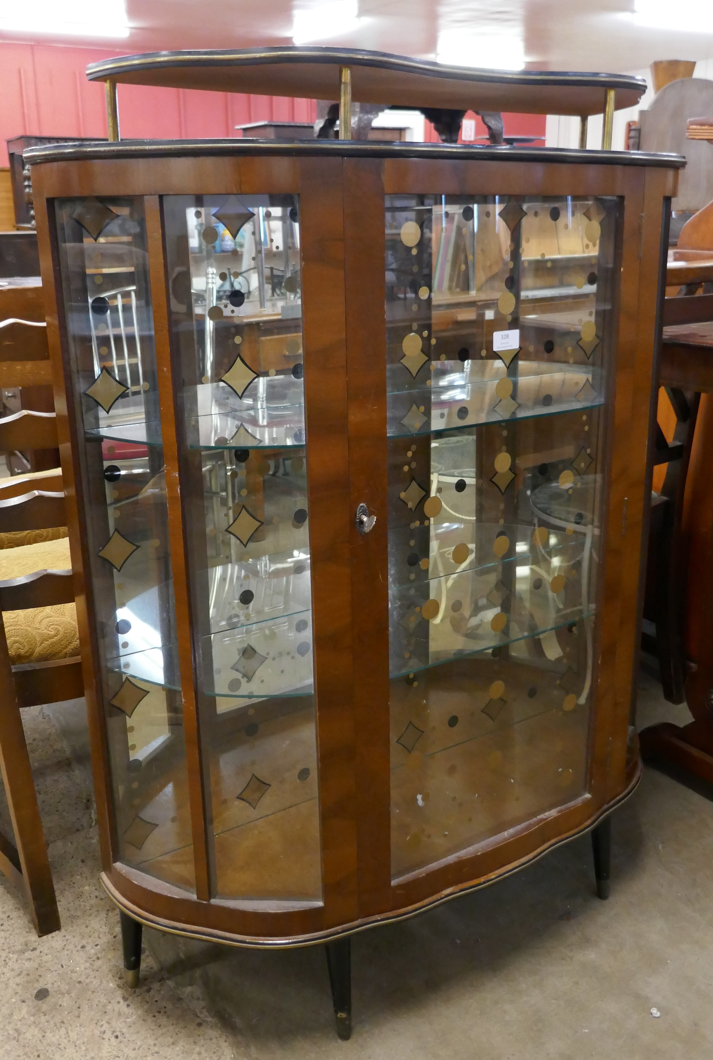 A walnut cocktail cabinet