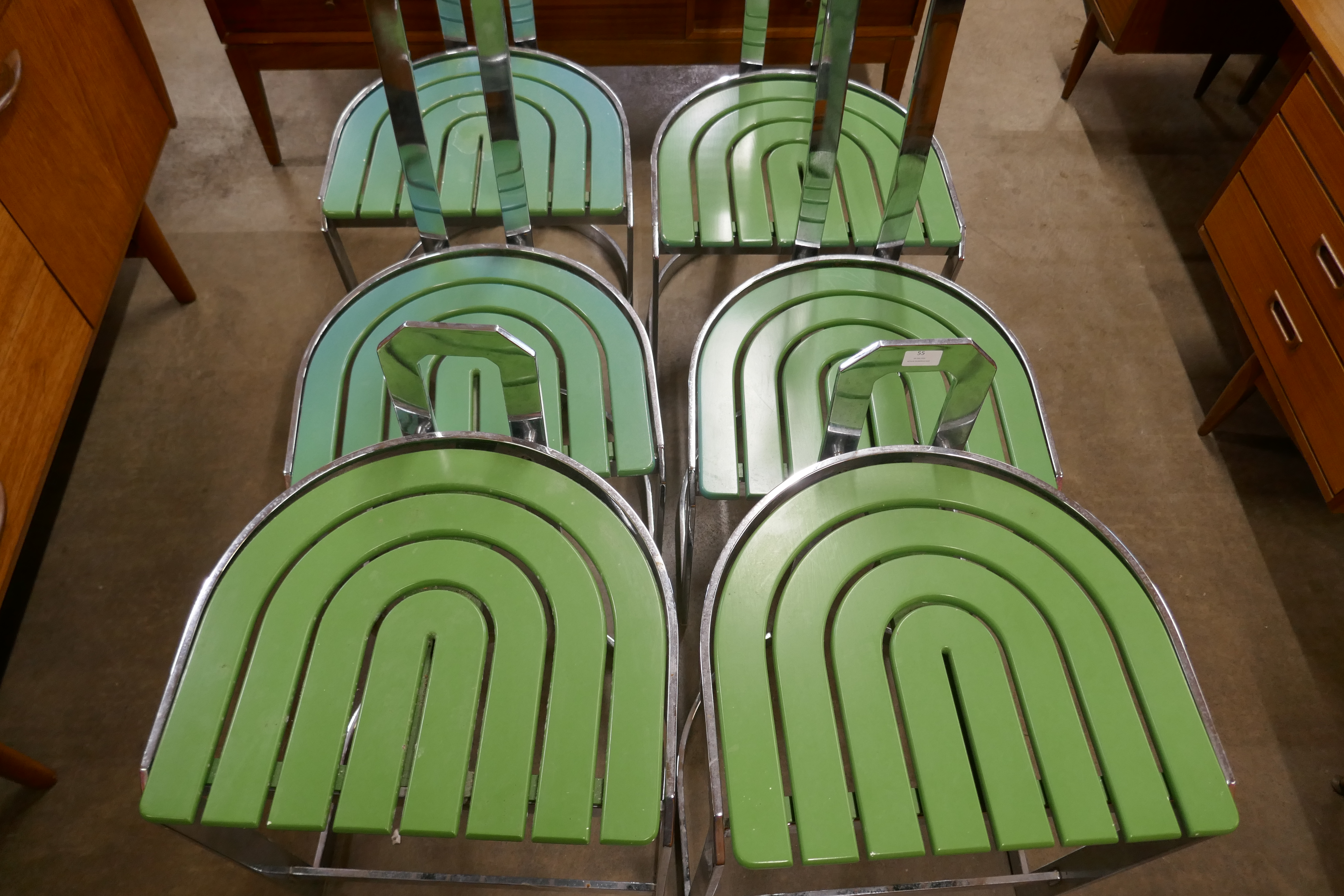 A set of six Allmilmo chrome Bauhaus style chrome chairs - Image 4 of 4