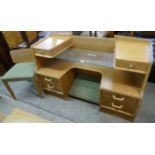 A G Plan Brandon oak dressing table and stool