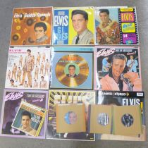 A collection of Elvis Presley LP records, 7" singles, EPs including Elvis Golden Records