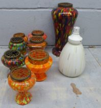 A box of mixed lava glass, posy vases, etc. **PLEASE NOTE THIS LOT IS NOT ELIGIBLE FOR IN-HOUSE