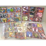 Marvel Versus Collectors Cards and a collection of Marvel stickers and Ninja Turtles cards