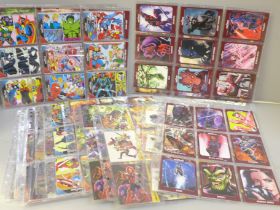 Marvel Versus Collectors Cards and a collection of Marvel stickers and Ninja Turtles cards