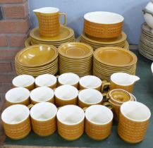 Hornsea Saffron dinnerwares, tea wares, majority 12 setting except for 8 cereal bowls **PLEASE