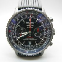 A Breitling Navitimer automatic Chronographe Black Steel 46 wristwatch, MB0128-3195447, with box and