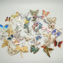 Forty-five butterfly and dragonfly brooches