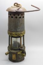 A Davis & Son Derby miner's lamp