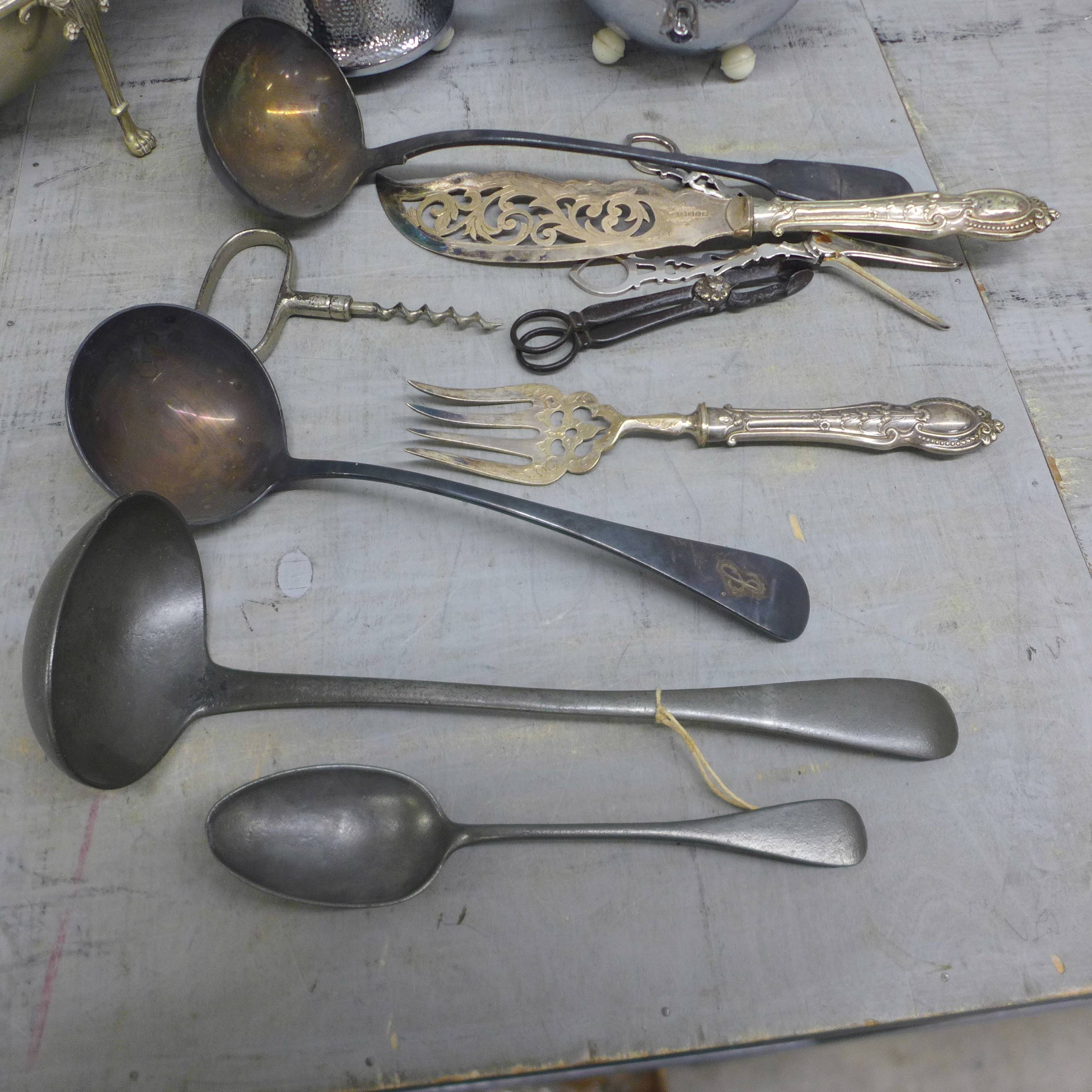 A plated dish, flatware, a chrome pot, china, etc. **PLEASE NOTE THIS LOT IS NOT ELIGIBLE FOR IN- - Image 3 of 4