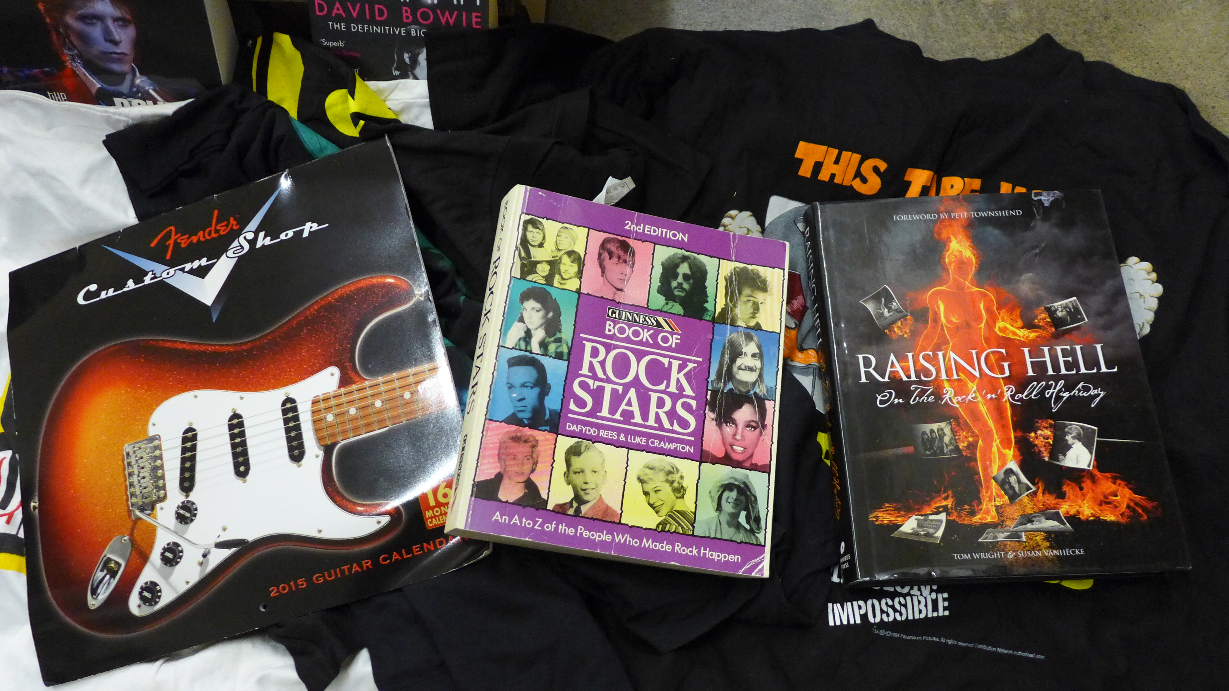 Music related T-shirts, rock music books and two David Bowie books - Image 4 of 5