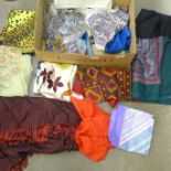 A collection of approximately 20 lady's silk and other scarves