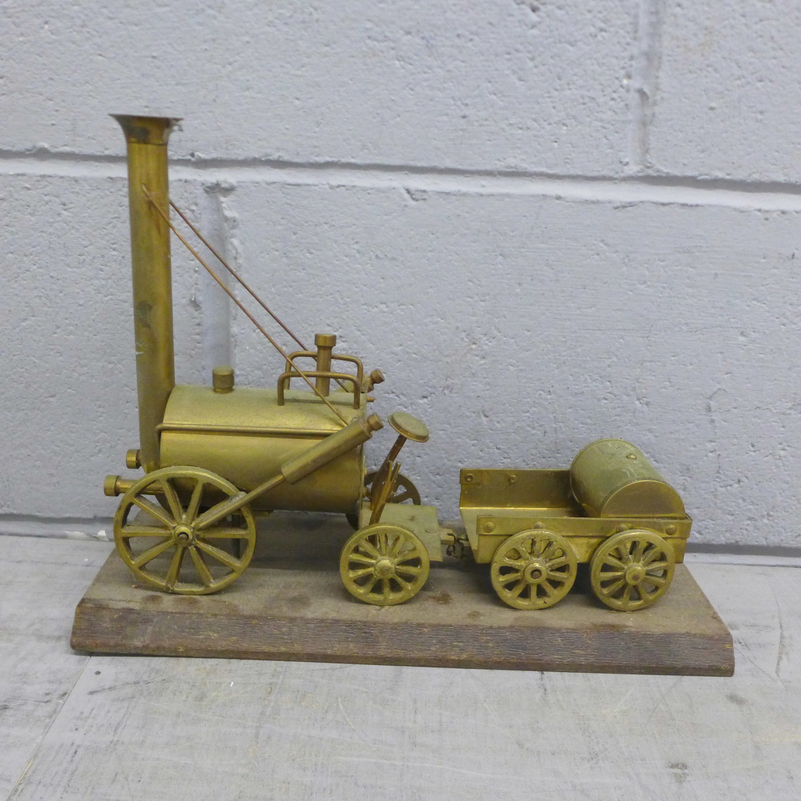 Mixed brass models including rocket, coal mining and blacksmith **PLEASE NOTE THIS LOT IS NOT - Image 11 of 24