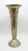 A silver vase with weighted base, Walker & Hall, 20cm