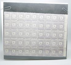 Stamps; Liverpool Circular Delivery Company ½d slate lilac stamp in mint block of 54