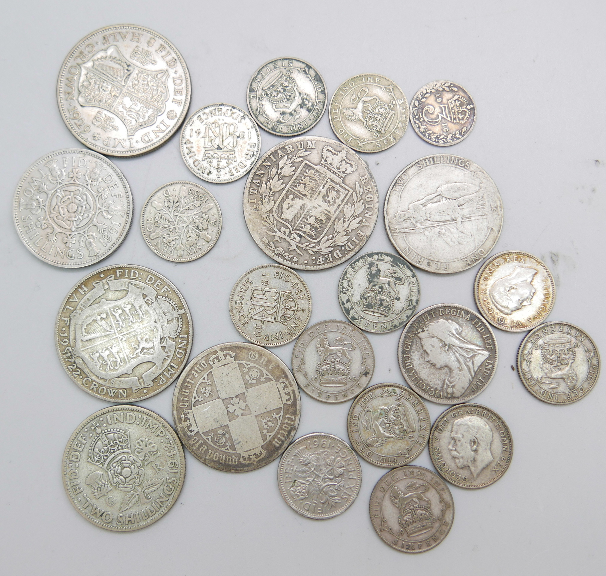 A collection of coins - five silver, 41g, fifteen half silver, 72g and two others - Image 4 of 4