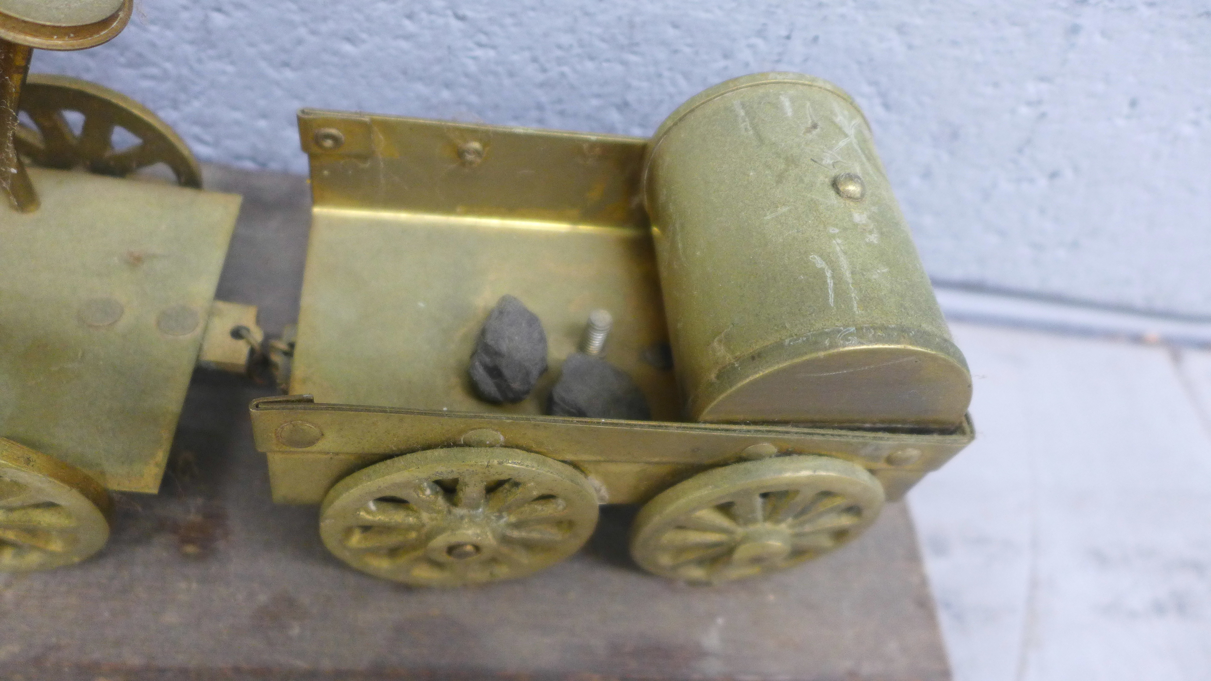 Mixed brass models including rocket, coal mining and blacksmith **PLEASE NOTE THIS LOT IS NOT - Image 12 of 24