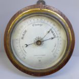 A Victorian oak cased barometer marked Negretti & Zambra, London