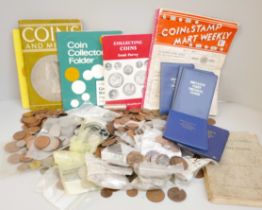 A pre-decimal coin collection including coin sets/books (hundreds of coins), box excluding