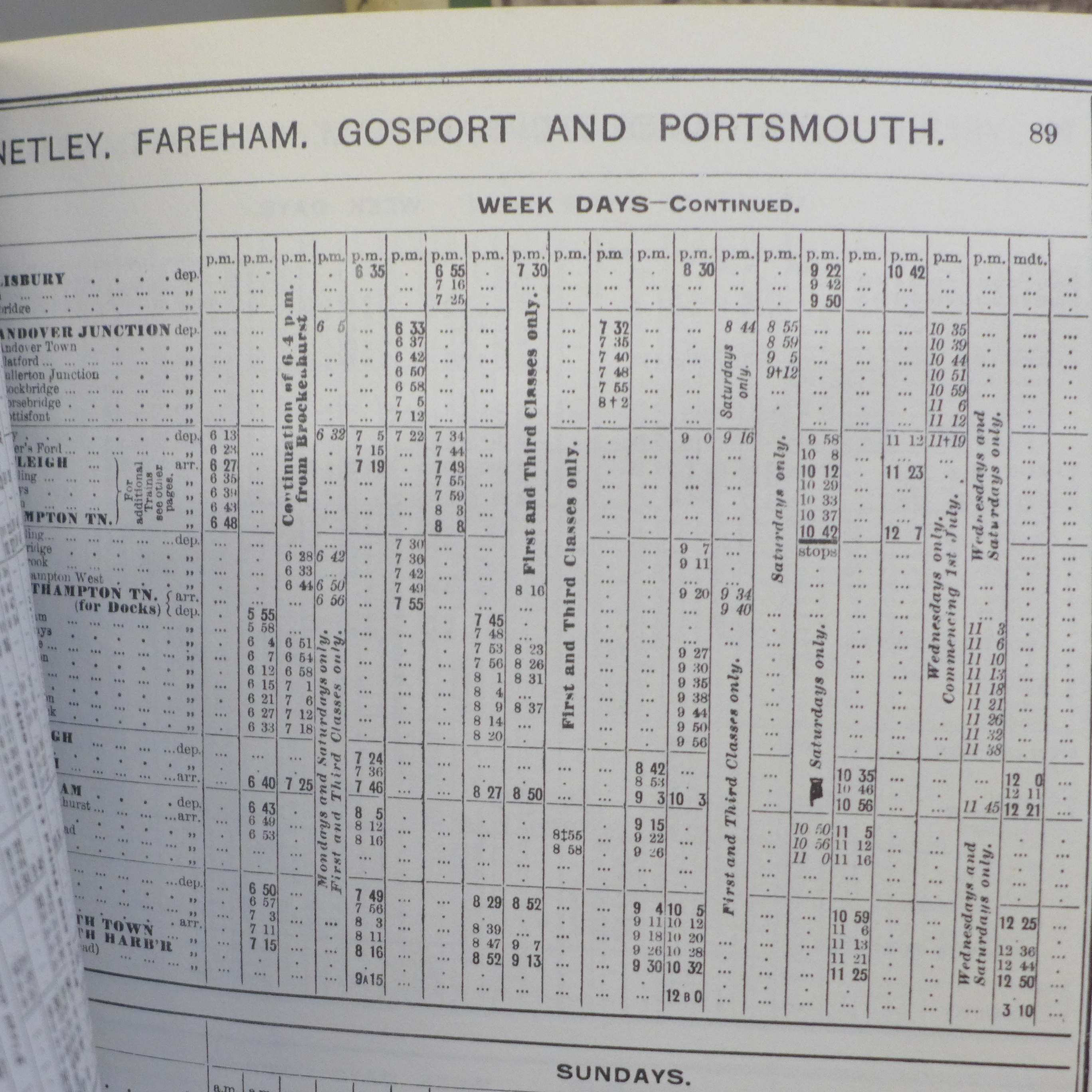 Three 1900s railway timetables including maps, reprinted from originals in the 1960s comprising - Image 4 of 7