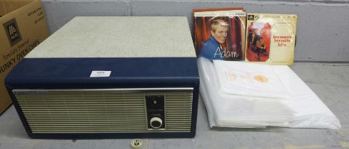 A collection of 12" record sleeves and 7" EPs and a Fidelity record player **PLEASE NOTE THIS LOT IS