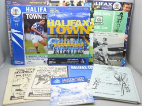 Football memorabilia; a collection of Halifax Town programmes, 1950s onwards (23)