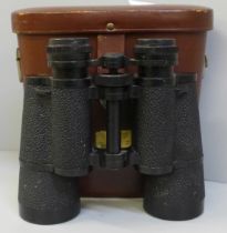 A pair of Carl Zeiss Jena Jenoptem 10x50 binoculars, cased