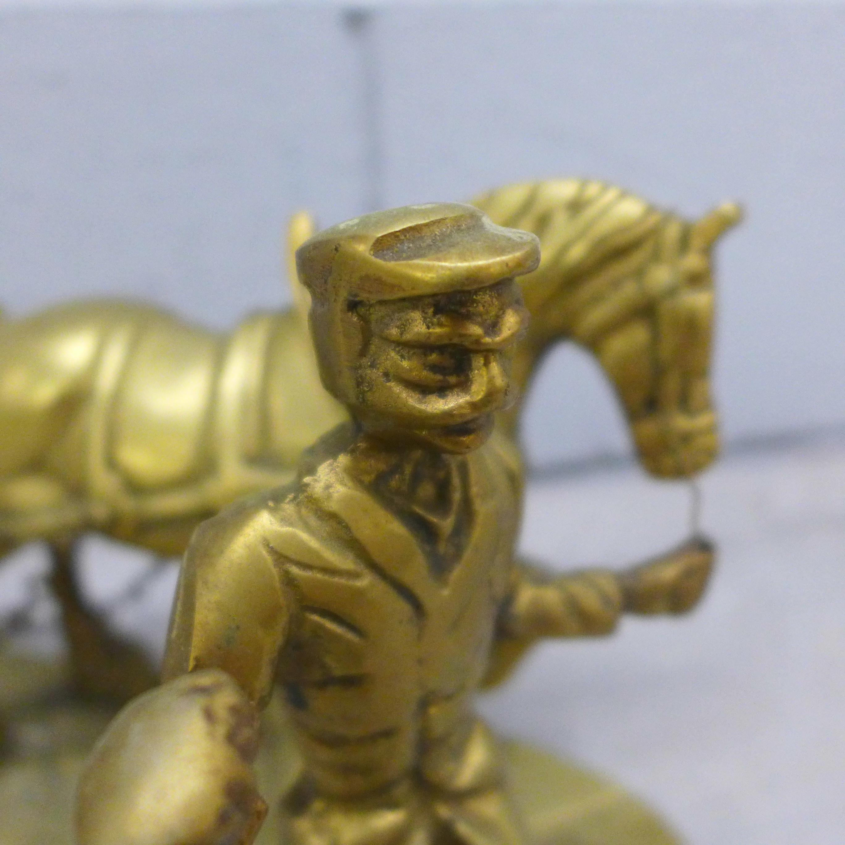 Mixed brass models including rocket, coal mining and blacksmith **PLEASE NOTE THIS LOT IS NOT - Image 7 of 24