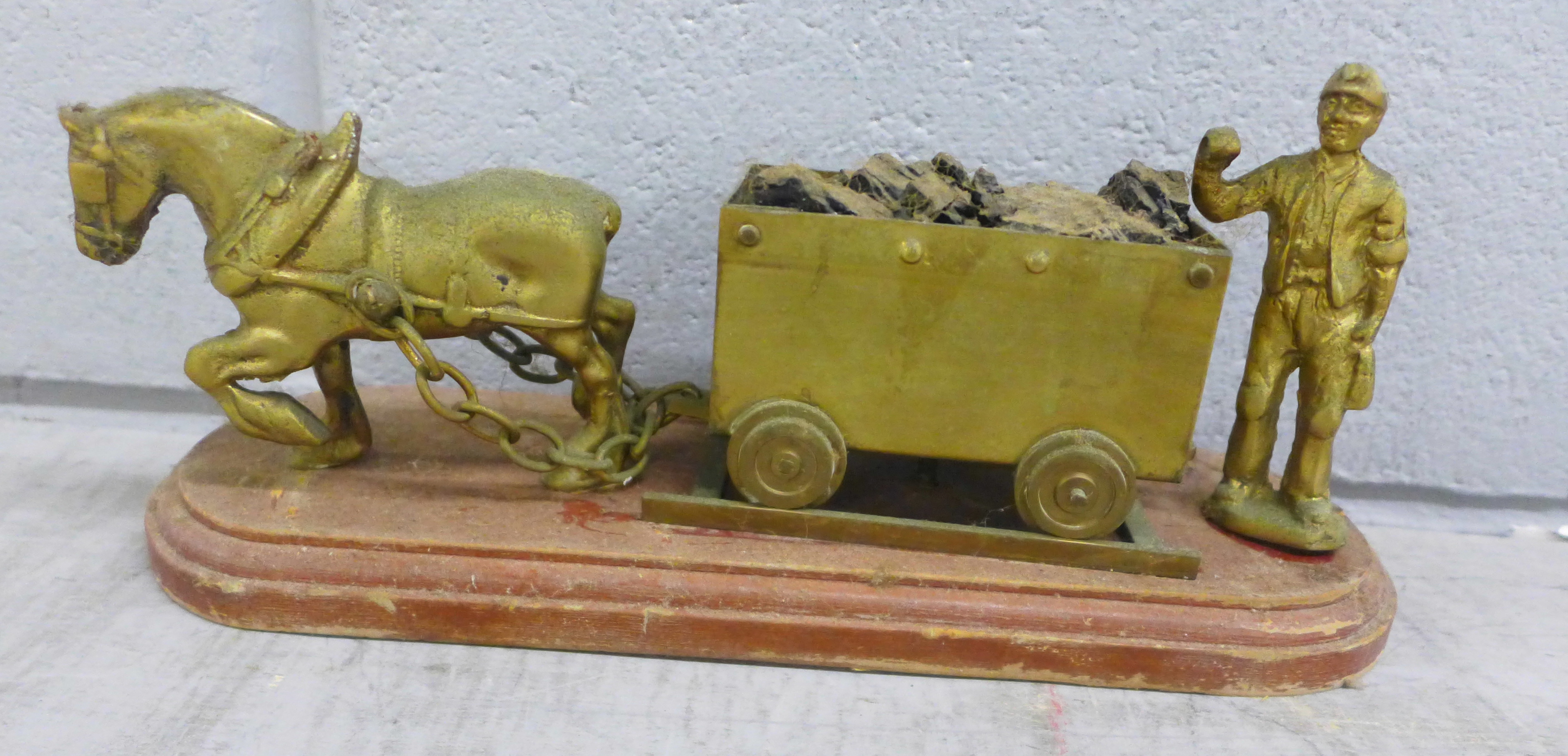 Mixed brass models including rocket, coal mining and blacksmith **PLEASE NOTE THIS LOT IS NOT - Image 18 of 24