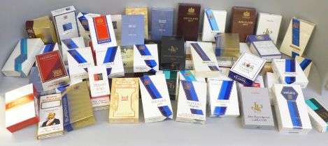 A collection of over 50 mostly dummy cigarette packs from Imperial Tobacco 1970-80s used in