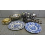 A plated dish, flatware, a chrome pot, china, etc. **PLEASE NOTE THIS LOT IS NOT ELIGIBLE FOR IN-