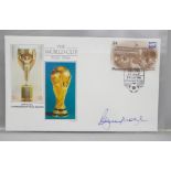 Football memorabilia; Bobby Moore signed philatelic cover, 1986