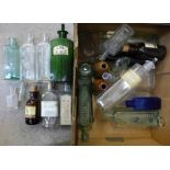 A box of chemists apothecary bottles