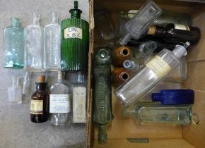 A box of chemists apothecary bottles