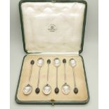 A Mappin & Webb set of six silver coffee bean spoons, 50g