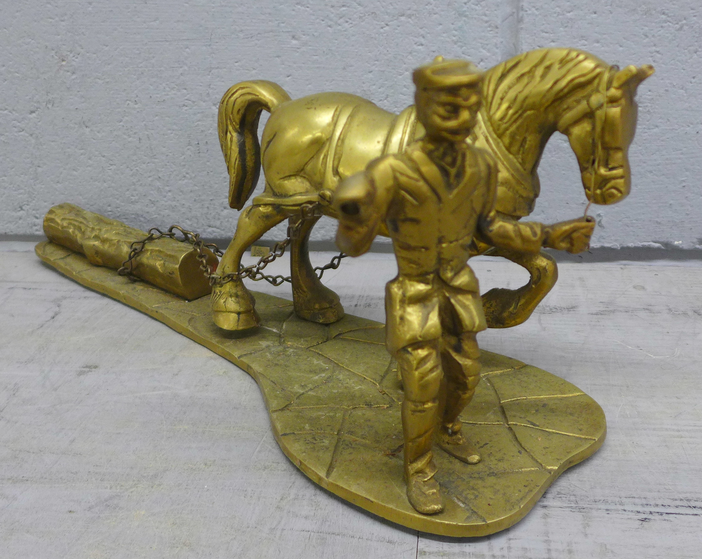 Mixed brass models including rocket, coal mining and blacksmith **PLEASE NOTE THIS LOT IS NOT - Image 6 of 24
