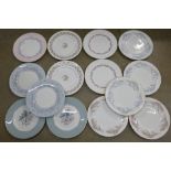 Fourteen cabinet plates including Minton and Royal Worcester