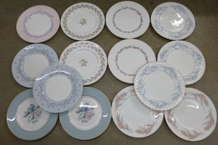 Fourteen cabinet plates including Minton and Royal Worcester