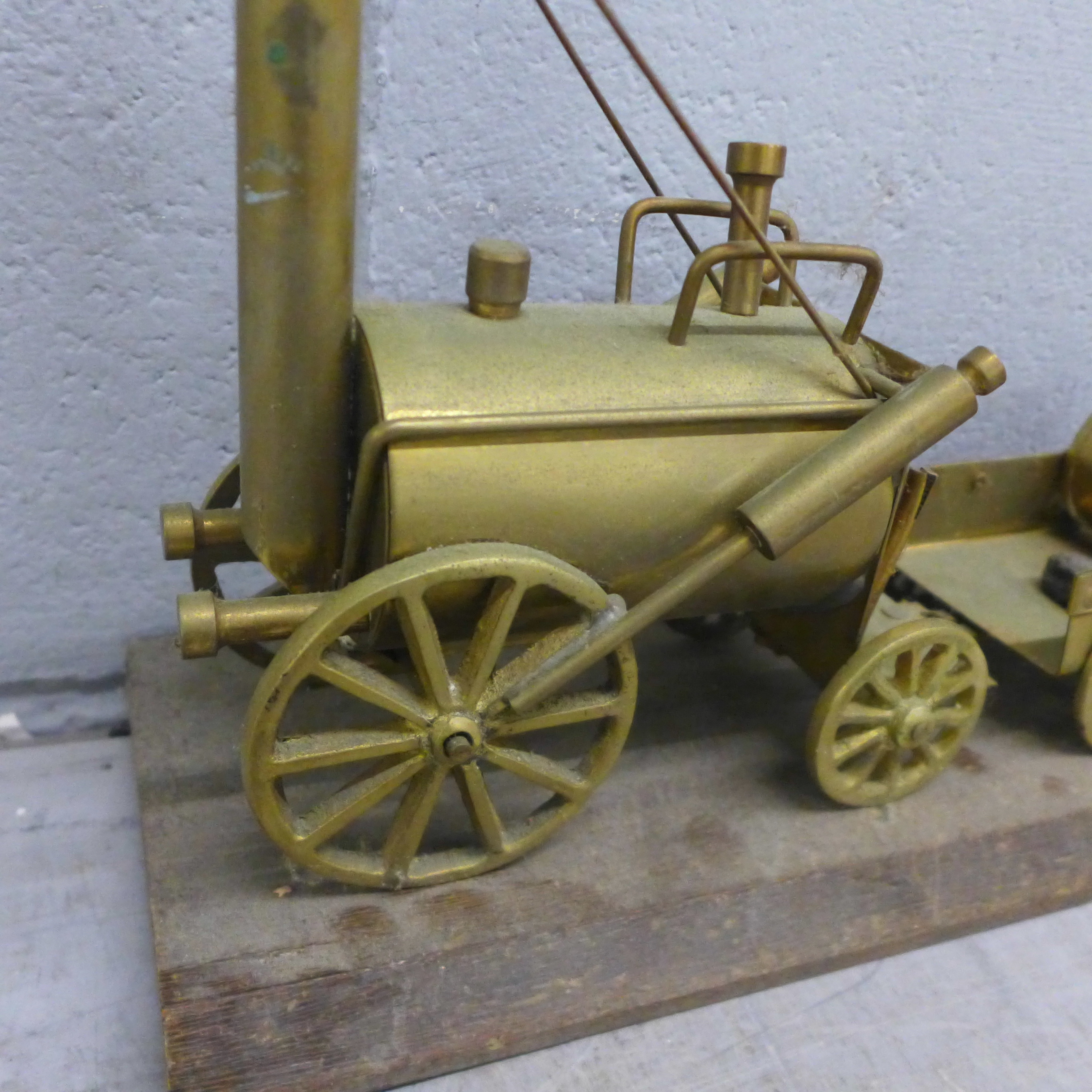 Mixed brass models including rocket, coal mining and blacksmith **PLEASE NOTE THIS LOT IS NOT - Image 13 of 24