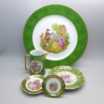 Five pieces of Limoges porcelain