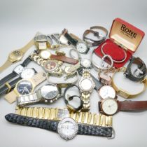 A collection of wristwatches including Accurist and Timex