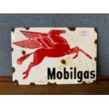 An enamelled Mobilgas advertising sign