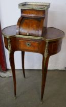 A French Louis XV style rosewood and gilt metal mounted lady's vanity table